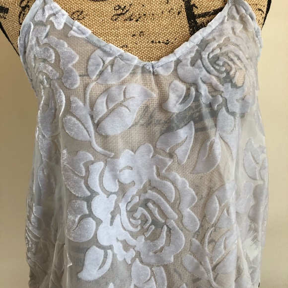 ABERCROMBIE grey rose sheer velvet cami - Picture 2 of 4